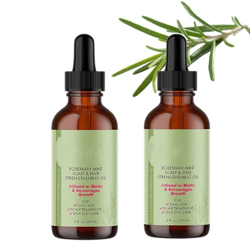 2PCS Rosemary Oil, Aceite de Romero Para el Cabello, Aceite Romero Cabello para Reparar CAbello Seco y Dañado, Rosemary Mint Oil, ACeite de ROmero Orgánico para CAbello Nutrido