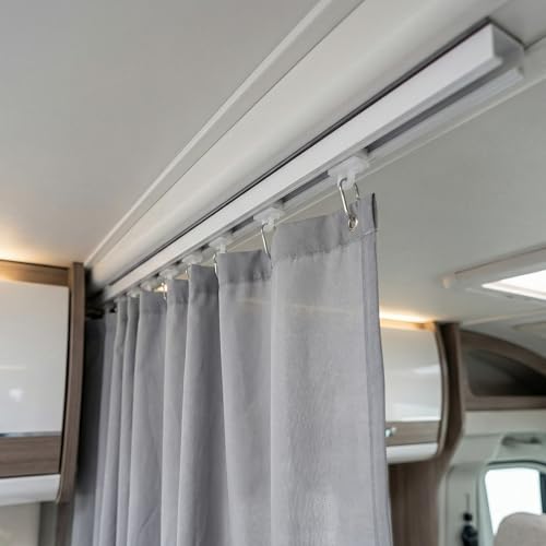 EAAGHK Lochfreie 1.6 Meter Selbstklebende Vorhangschiene, Deckenmontage für Wand & Decke Gardinenschiene Ohne Bohren Installation der Deckenvorhangschiene Duschvorhangstange für Schlafzimmer Duschen