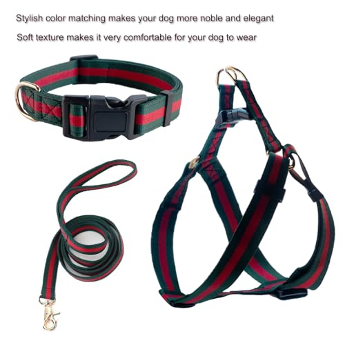 Premium and Stylish Dog Collar Harness and Leash,Soft Comfortable,Chest Adjustable Pet Harness,Luxury Fashion Dog Harness Leashes Set Gift for Puppy Small Dogs - Image 5