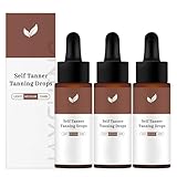 3 Stück Bräunungstropfen Sunless Tanning Drops Selbstbräuner Tropfen Self Tanning Drops Selbstbräuner Konzentrat Lange Haltbarkeit Verleiht Einen Natürlichen Glanz Feuchtigkeitsspendend 30 Milliliter