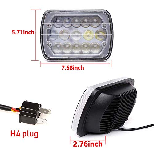 Dicn 7X6 5X7 Led Headlights For Trucks High Low Beam Sealed 5D Lens Headlamp Fit For Express Cargo 3500 2500 1500-6000K Bright White - 2 Yr Warranty (Pair) #TOP2