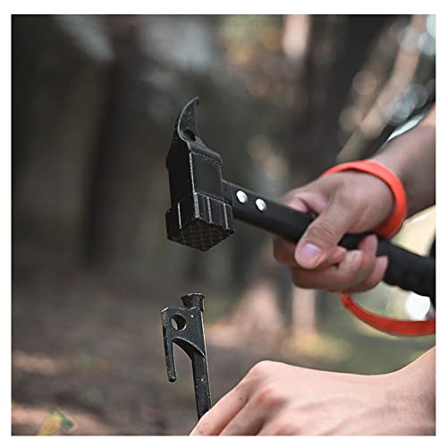 Afrsmw Camping Hammer Tent Hammer with Peg Puller Multifunctional Tool Hammer Peg Puller for Tent Posts Trekking Tool Outdoor Tool Black - Image 4