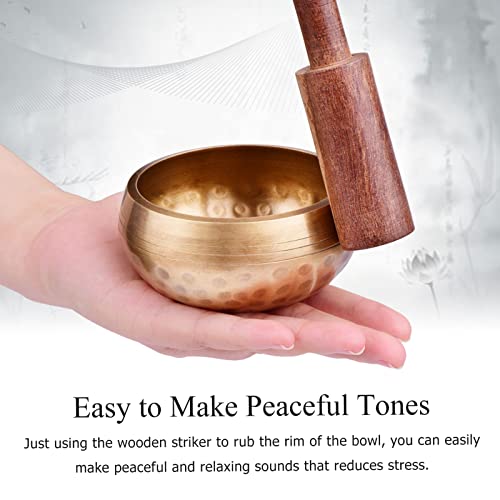 Baugger Sino tibetano,Conjunto de tigela de canto tibetano com tigela de som de metal artesanal de 8