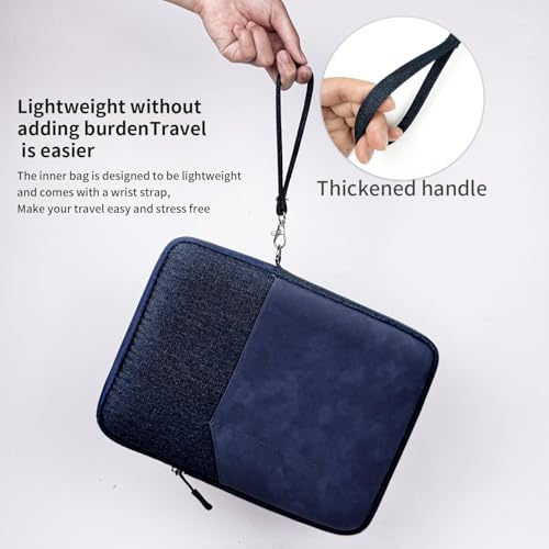 Image of MOCA Universal Polyester 7-8 Inch Tablet Sleeve Case Cover: Fits Amazon Kindle, Paperwhite, Kindle Fire, Apple iPad mini, Lenovo M8, Samsung Galaxy A7 Lite, (6 inch to 8 inch Devices) (Navy Blue, 7-8 inch)