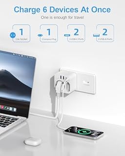 Adattatore da viaggio Germania-Svizzera 4 USB (2 tipo C) 2 prese Svizzera Schuko EU tipo J Maldive Ruanda Madagascar Liechtenstein bianco