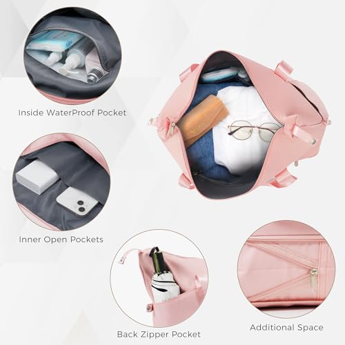 Durable and Stylish 4 Piece Luggage Set with USB Port and Expandable Design, Lightweight Hard Shell Suitcases with Spinner Wheels, Pink3