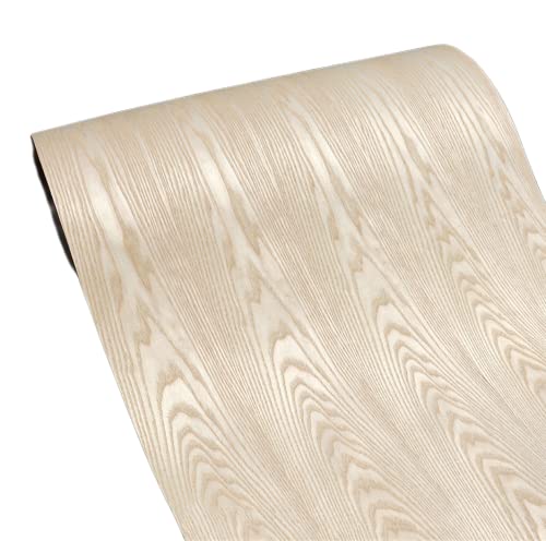 Aibote Natural White Ash Wood Veneer Sheet(60x250CM) Furniture Restoration Sheets for Speaker Showcase Cabinets Table Shelves Kitchen Furniture Hotel Table Kitchen(AAA Grade) (Fat Cut)