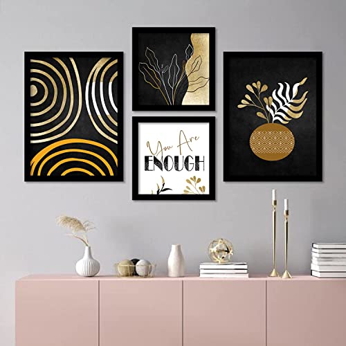 Image of kotart Home Dacor Abstract Painting Decorative Modern Wall Art poster With Frame For Living Room Bed Room Hotel Wall Decor Digital Reprint Engineered Wood Set of 4 (Art 6, Big (13x17 or 13x13 inch))
