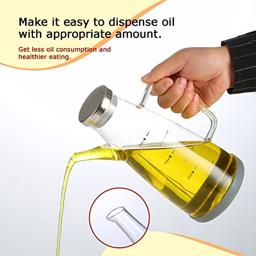 Oil Dispenser for Kitchen,25OZ Oil Bottles Cooking Oil Dispenser with Drip Free Spout and Non Slip Bottom Fits in Home,Kitchen,Barbecue,Party (750ml) - Image 3