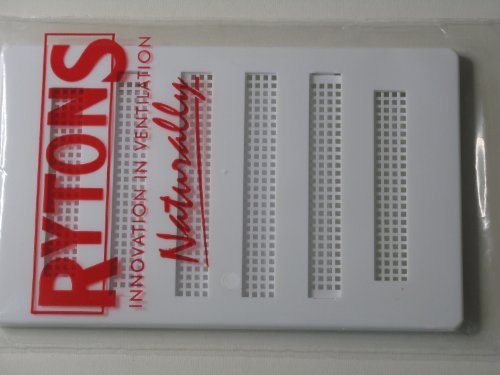 White Plastic Hit and Miss Vent Adjustable Cover 6 x 3 with flyscreen