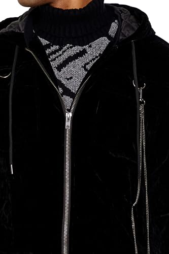 Forever 21 Men's Hooded Velvet Wallet Chain Jacket3