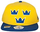 adidas Team Sweden 2016 World Cup of Hockey Two Tone Flat Brim Flex Fit Hat (L/XL)