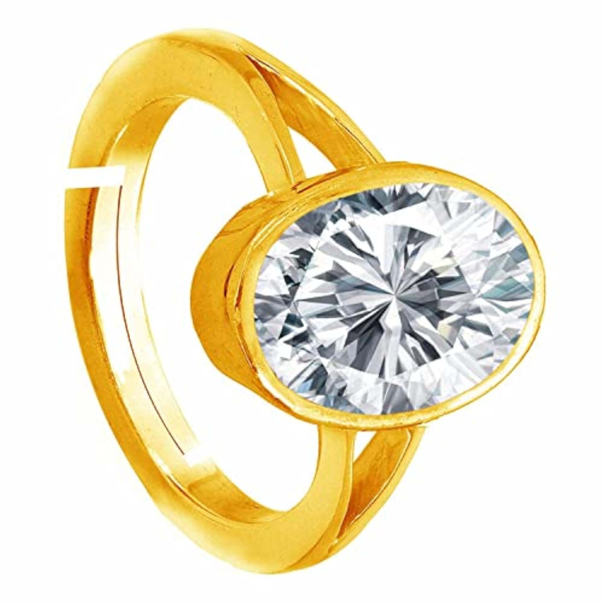 Natural Zircon Stone Rashi Ratna Ashtadhatu Adjustable Ring