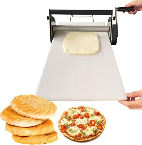 Manual Dough Rolling Machine, Pasta Sheet Maker, Adjustable Thickness Panel for Pizza, Croissants, Pastry & Fondant