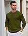 COOFANDY Mens Long Sleeve Polo Sweatershirt Lightweight Slim Fit Sweaters Knit Polo Sweater Fall Winter Army Green