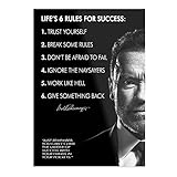 ISSICARHO Rules Schwarzenegger Arnold for Success S Poster, Gift for Home Decor Wall Art Print...