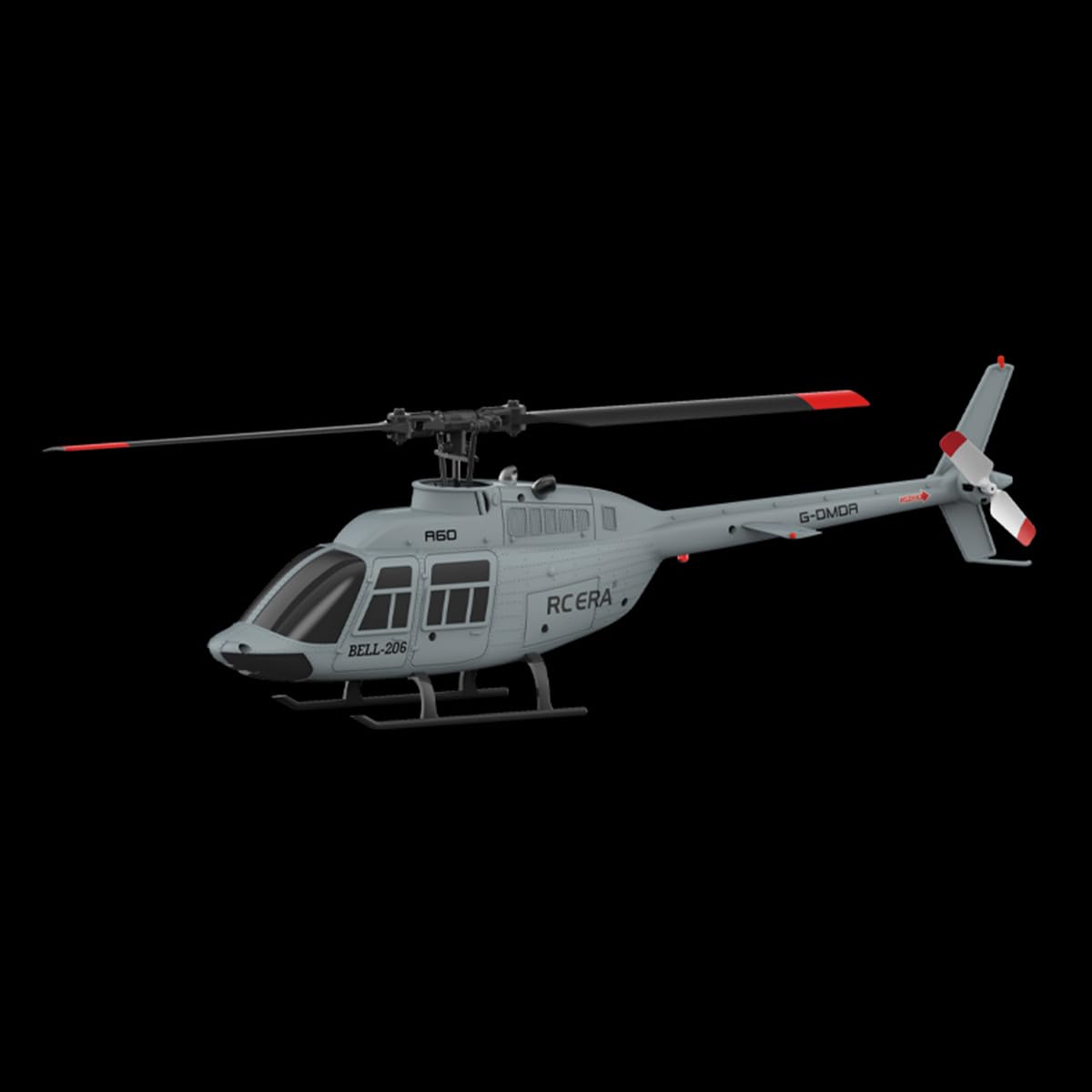 A60 1:42-Maßstab RC Helikopter, BELL206 90-Klasse 2,4G 4-Kanal Einzelrotor-Schwungarmfreier Mini-Ferngesteuerter Hubschrauber Für Erwachsene, Mit Optical-Flow-Höhenhalt (RTF-Version/Grau)