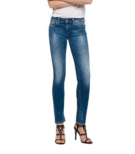 REPLAY Rose Jeans Slim, Blu (Denim 9), 24W / 32L