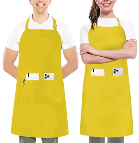 Tablier de cuisine homme femme Utopia Kitchen lot de 2 tabliers jaunes