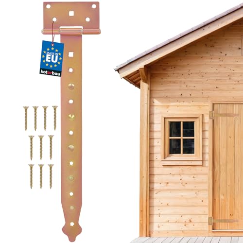 KOTARBAU® Cerniera a croce per porta 350 mm cerniera per cancello nastro per cancello zincato cerniera in acciaio inossidabile dorato