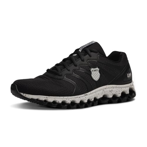 K-Swiss Men's Tubes 200 Training Shoe - Wide Toe Box Shoes Walking Running Gym Athletic Sneakers, Black/Northern Droplet, 8.5 X-Wide
