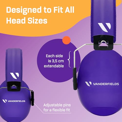 Vanderfields Noise Cancelling Headphones for Kids - Age 3-16 - 27dB Certified - Earmuffs Protection for Autism & Toddlers
