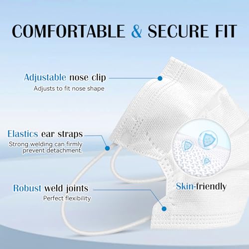 Disposable Face Mask For Adults - Travel Essentials, 100 Pack Individually Wrapped, 4 Ply Protection,Safety Masks Disposable