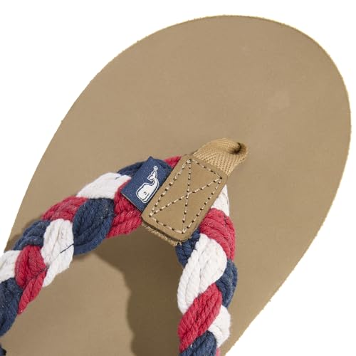 vineyard vines Men's Colorblock Braided Rope and Leather Flip Flop2