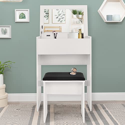 HOMCOM Schminktisch Mit Spiegel & Hocker – Skandinavisches Design Für Dein Zimmer