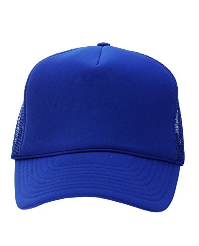 Image of NYFASHION101 Plain Mesh Trucker Hat - Breathable 6-Panel Daily Snapback Cap, Customizable Ideal for DIY Embroidery & Patches