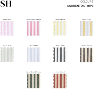 Solino Home Linen Square Tablecloth 52 x 52 Inch - Sorrento Stripe, 100% Pure Linen Chateau Rose and White Table Throw - Machine Washable Tablecloth