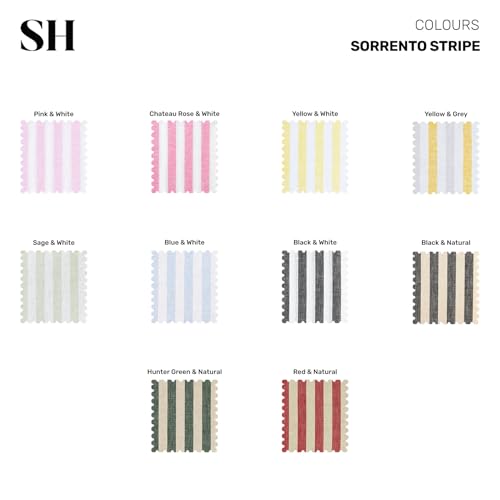 Solino Home Linen Square Tablecloth 52 x 52 Inch - Sorrento Stripe, 100% Pure Linen Chateau Rose and White Table Throw - Machine Washable Tablecloth