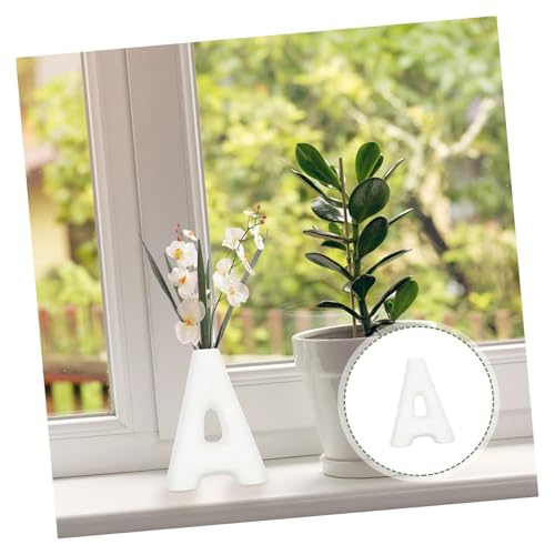 Florero de cerámica blanco mate jarrón decorativo moderno para flores y salón 8