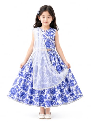 Image of Tasas Girls Floral Anarkali Kurta|Ethnic Wear for Girls|Traditional Girls Ethnic Wear|