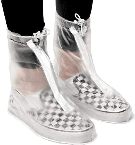 Rain Shoe Covers Waterproof Reusable Galoshes Overshoes (Clear, X-Large) - 2