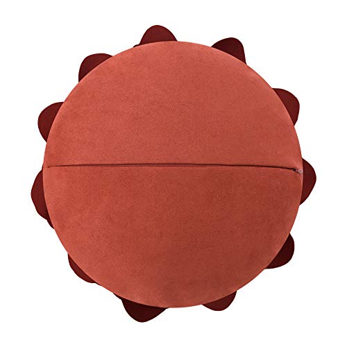 Jwh 3D Peony Flower Accent Pillow Handmade Cushion Decorative Pillowcase With Pillow Insert Cotton Sham Solid Suede Flower Home Bed Living Room Decor Girl Gift 14 Inch Rust Red #TOP5