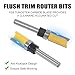 UMLIFE 8 PCS Pattern Flush Trim Router Bit Set 1/4 Inch Shank, Straight Cut Router Bit with a Bearing Prevent Tear-Out, for Template Guide Woodworking Milling Cutter Tool