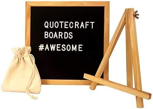 Changeable Felt Letter Board 10" x 10" - Quotecraft Boards - Includes: Canvas Bag, Easel Stand and 300 Letters