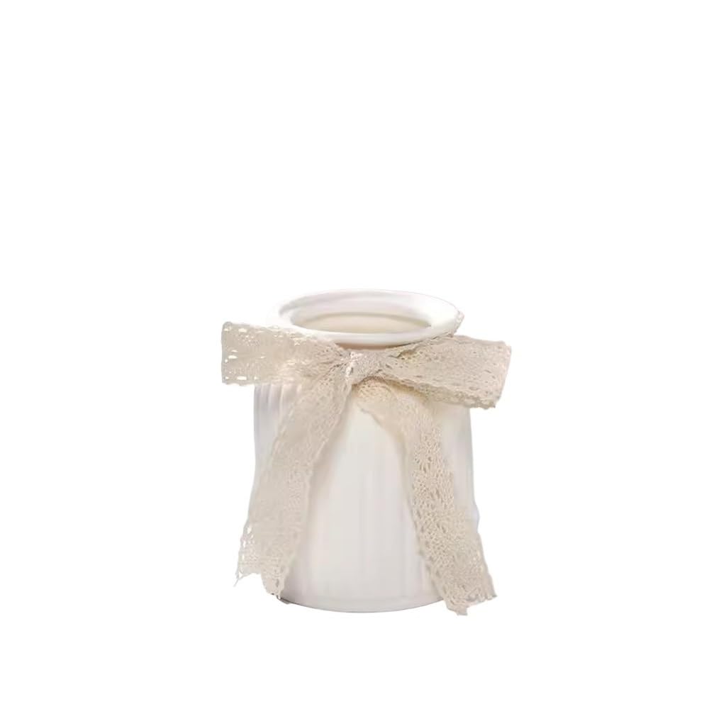 Vase de ferme en céramique TUSUOD blanc créatif pour composition florale et fleurs séchées M