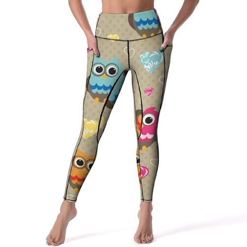 Legging yoga taille haute à motif chouette du studio de fitness au jogging
