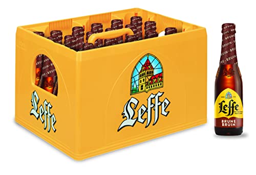 Leffe Brune Flaschenbier, MEHRWEG im Kasten, Dunkles Abteibier Bier aus Belgien (24 x 0.33 l) Cover
