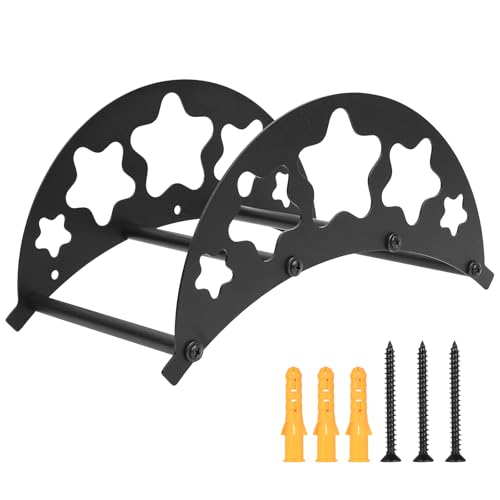 BOJIUKEJI 1 Pieza Soporte Manguera Jardin Lluvia, Soporte de Pared para Manguera de Jardín, Organizador Ganchos Metálicos para Garaje Tuberías Cables de Extensión y Mangueras Colgador