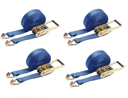 Image of flexzon 4 X Heavy Duty 8 Meter X 50mm Ratchet Tie Down Strap Lorry Lashing 5ton 5000kg