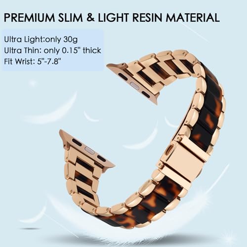 Image of CRIS-BAND Resin Bands Compatible with Apple Watch Series 11 /10 /9 /8 /7 Bands 46mm 45mm 44mm 42mm 41mm 40mm for Women, Strap for iWatch Ultra 3 /2 49mm Series 6 /5 /4 /3 /2 /1 /SE3 Slim Bracelet Wristband