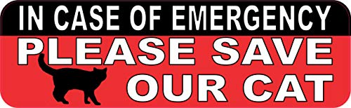 Imán StickerTalk In Case Of Emergency Please Save Our Cat 10x3 in miniatura 1