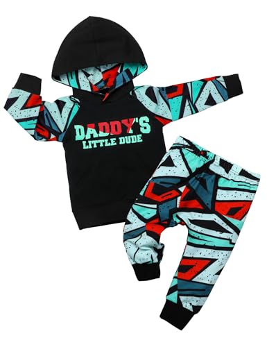 Image of Von kilizo Toddler Baby Boy Clothes Fall Outfits Cute FashionsHoodie Sweatsuit Top+Tie-Dye Pants 2PCS Set