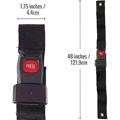DMI Wheelchair Seat Belt and Safety Harness, Easy Install, 45 Inches long and 1.75 Inches Thick, Adjusts to 41 Inches, Black (Pack of 1)