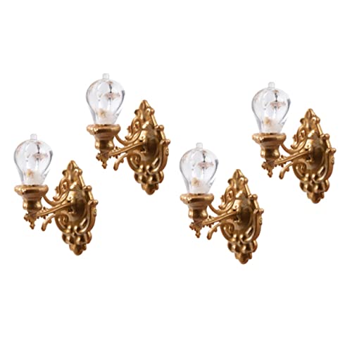 DOITOOL Set di Lampade da Parete in Miniatura in Scala 1:87 per Tavolo da Sabbia per Casa delle Bambole Mini Lampade da Parete Luci Decorative Caldo Oro