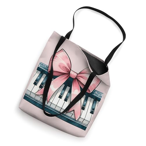 Bolso tote para mamá pianista, estilo coquette con lazo, rosa, para Día de la Madre miniatura 2