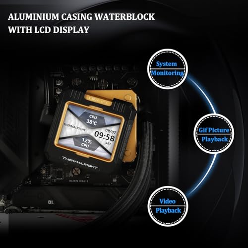 Image of Thermalright FW360 Black CPU AIO Cooler,PC 360 Specification Water Cooler System,IPS LCD Screen with 320 * 240 Resolution,for AM5&Intel LGA1851,High Performance Pump,Comes with 2.4-inch LCD Display